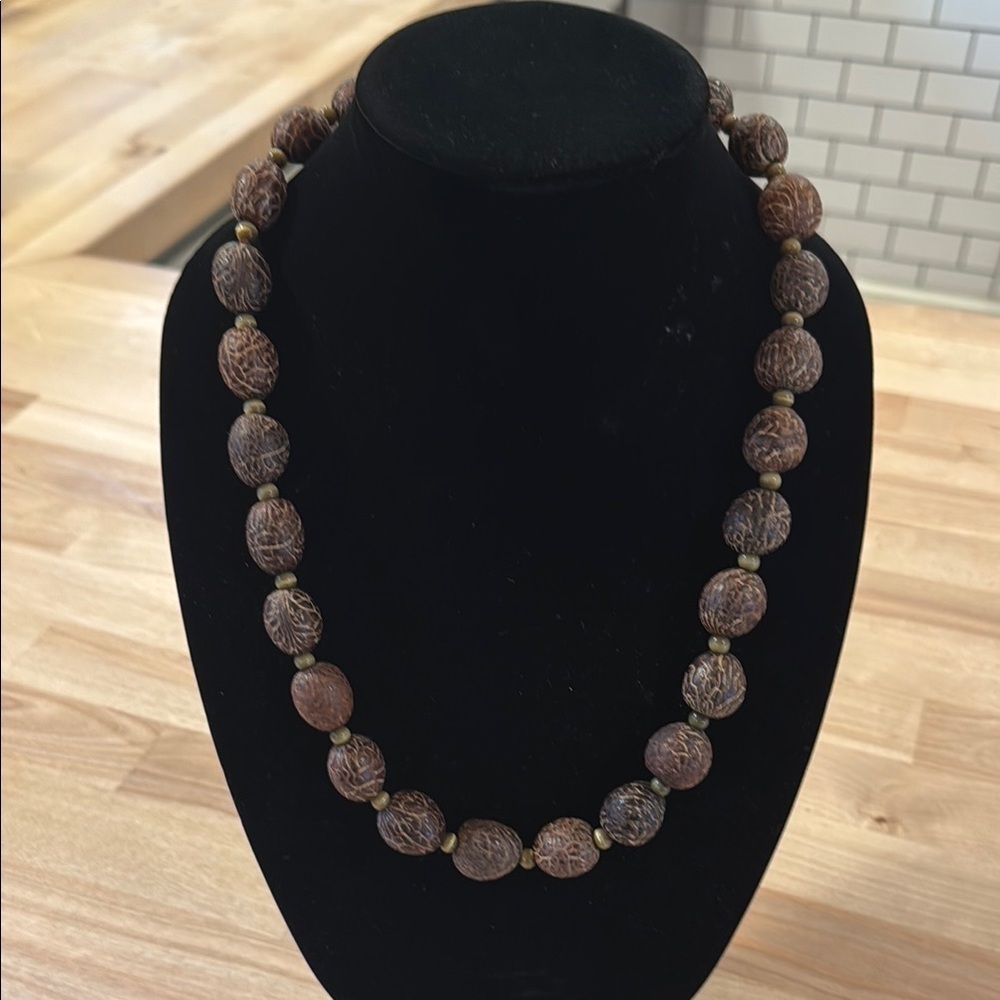 Brown Nut Bead Necklace